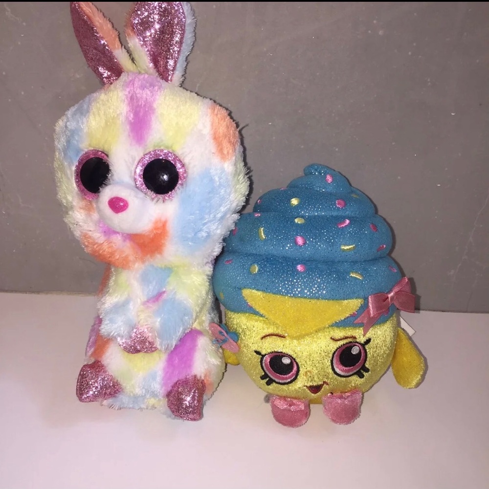 TY Beanie Bunny & Shopkins Cupcake Plush